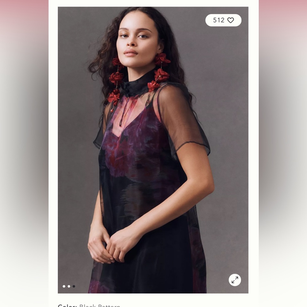 Elegant Black and Red Sheer Dress